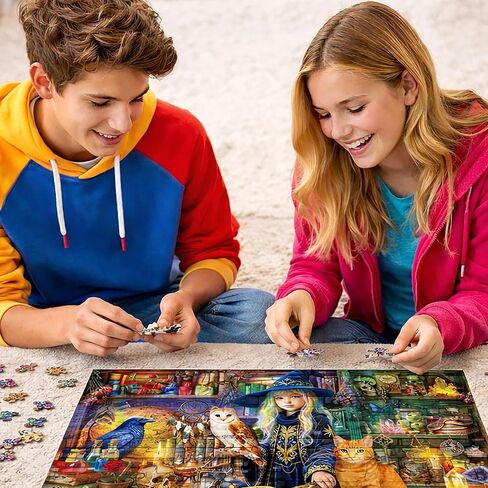 WOODEN.CITY Wooden Halloween Puzzle 1000 Pieces | 21,25 in x 15,5 in | Made in EU in Kuwait
