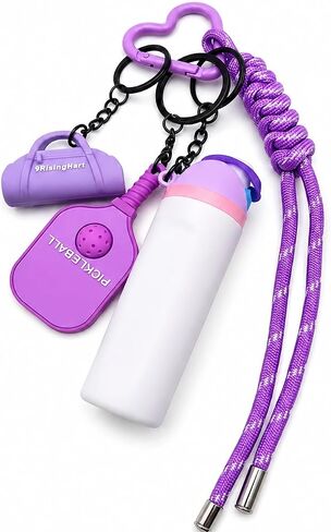Pickleball Bag Charm, Mini Tumbler Lip Balm Holder Keychain, Cute Sports Accessories & Novelty Gifts for Women in Kuwait