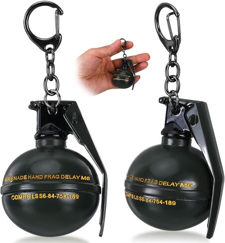 2 Pack Frag Grenade Keychains for Men, Fake Grenade Key Rings, Cool Keychains for Men, Zinc Alloy Military Model Novelty Tactical Accessories and Gifts for Enthusiasts, Green and Black 6 cm / 2.36 in in Saudi Arabia