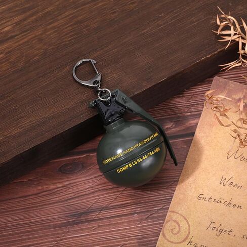 2 Pack Frag Grenade Keychains for Men, Fake Grenade Key Rings, Cool Keychains for Men, Zinc Alloy Military Model Novelty Tactical Accessories and Gifts for Enthusiasts, Green and Black 6 cm / 2.36 in in Saudi Arabia