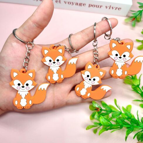 30 Pack Fox Keychains Woodland Animal Keychain Keyrings for Fox Themed Party Decorations Woodland Birthday Party Bag Fillers Return Gifts in Saudi Arabia