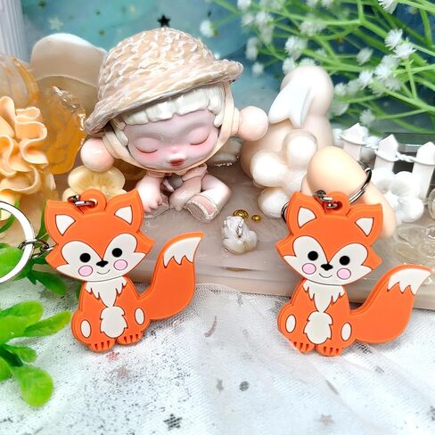 30 Pack Fox Keychains Woodland Animal Keychain Keyrings for Fox Themed Party Decorations Woodland Birthday Party Bag Fillers Return Gifts in Saudi Arabia