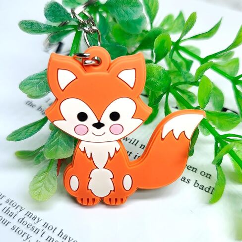 30 Pack Fox Keychains Woodland Animal Keychain Keyrings for Fox Themed Party Decorations Woodland Birthday Party Bag Fillers Return Gifts in Saudi Arabia