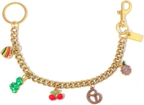 Locus Amoenus Cherry Bag Chain Keychain Multiple Cute Enamel Charms Cherry Strawberry Purse Charm Gift For Women Gold Tone in Saudi Arabia