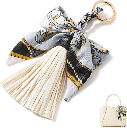 ZOOEASS Bow Purse Charms with Tassel Pendant, Women Ribbon Bow Bag Charms for Handbags Tote Bag Accessories Charm Keychain in Saudi Arabia