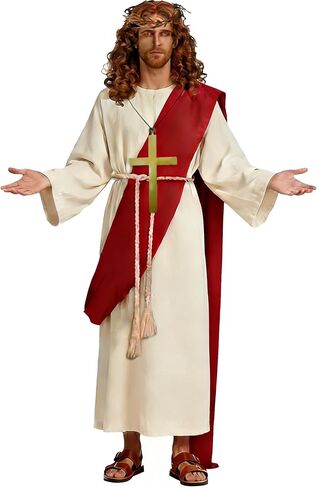 Jesus Costume Suits Jesus Outfit Set Christ Dress up Biblical Character Adult Men Robe for Religious Performance Christmas Party Cosplay in Saudi Arabia