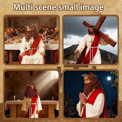 Jesus Costume Suits Jesus Outfit Set Christ Dress up Biblical Character Adult Men Robe for Religious Performance Christmas Party Cosplay in Saudi Arabia