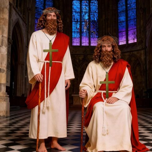 Jesus Costume Suits Jesus Outfit Set Christ Dress up Biblical Character Adult Men Robe for Religious Performance Christmas Party Cosplay in Saudi Arabia