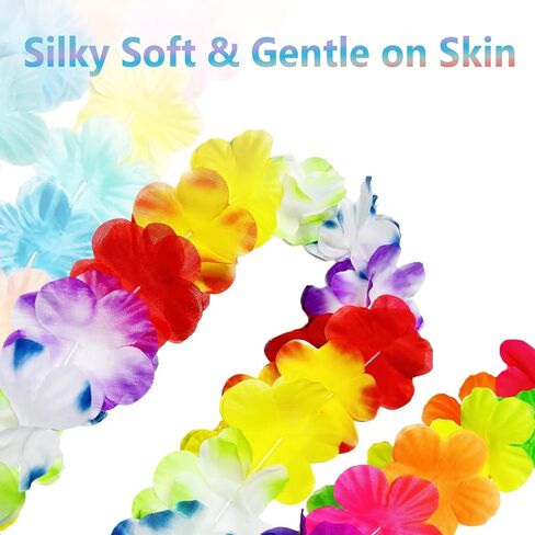 9 Count Rainbow Hawaiian Leis, Artificial Tropical Flower lei, Luau Party Decorations for Wedding, Graduation, Birthday & Beach Party Favors in Saudi Arabia