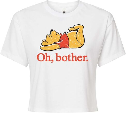 Disney Winnie the Pooh - Oh, Bother - Sketch - Juniors Cropped Cotton Blend T-Shirt in Kuwait