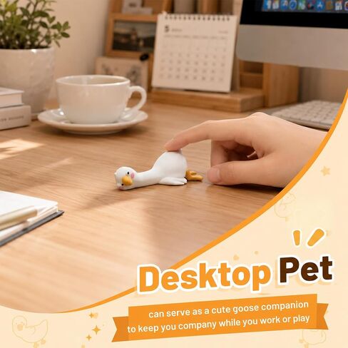 4pcs Desk Goose Funny Decor, Mini Resin Goose Figurines, Housewarming Gifts for Computer Monitor, Car Dashboard, Rearview Mirror, Office Desk, Photo Frame Decoration Accessories in Saudi Arabia