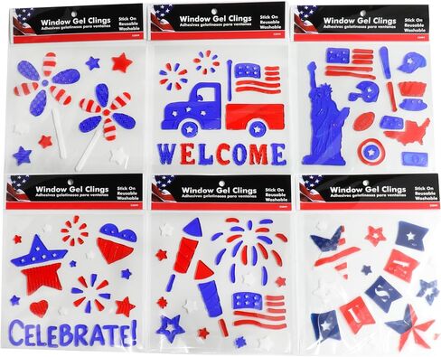Chef Craft Independence Day Gel Clings (Set of 6) in Kuwait