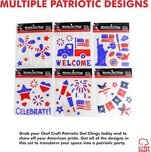 Chef Craft Independence Day Gel Clings (Set of 6) in Kuwait