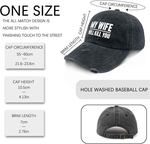 My Wife Will Kill You Hat for Womens Cool Washed Distressed Baseball Caps in Kuwait