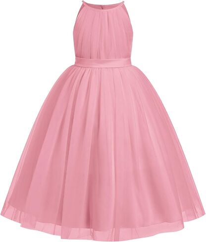 IBAKOM Flower Girl Formal Wedding Dress Princess First Communion Prom Birthday Outfits Pageant Junior Bridesmaid Ball Gown in Kuwait