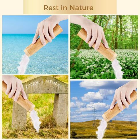 4 PCS Wooden Scattering Urn Set for Human and Pet Ashes, Small Cremation Ashes Tubes with 4 Drawstring Velvet Pouches, Portable Memorial Urns Scattering at Sea Forest in Saudi Arabia
