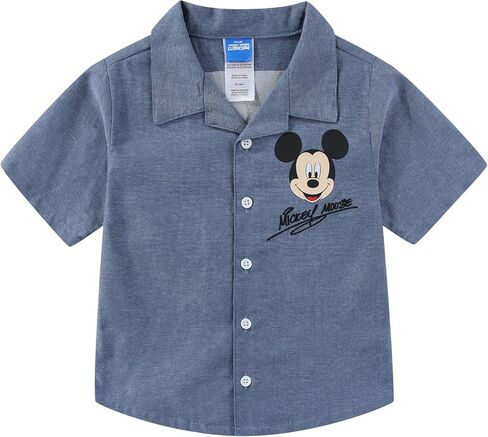 Disney Mickey Mouse Boys Chambray Button Down Shirt for Toddler and Big Kids in Kuwait
