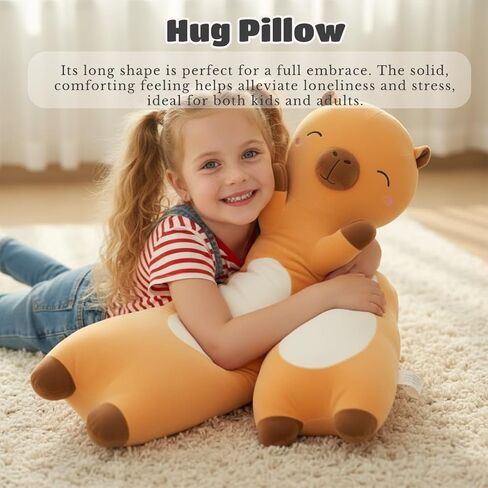 Kekeso Long Capybara Plush Body Pillow - Ultra Soft Capybara Stuffed Animal Toy, Cute Kawaii Gifts for Kids, Teens, Adults for Birthday Christmas (Brown, 60cm/23.62inch) in Kuwait