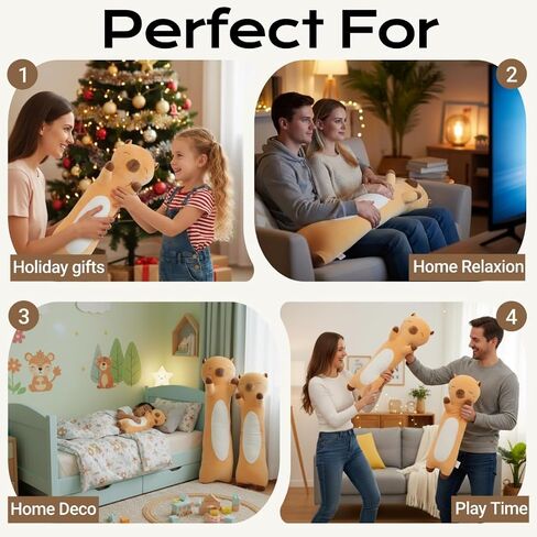 Kekeso Long Capybara Plush Body Pillow - Ultra Soft Capybara Stuffed Animal Toy, Cute Kawaii Gifts for Kids, Teens, Adults for Birthday Christmas (Brown, 60cm/23.62inch) in Kuwait