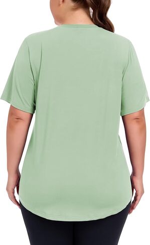 ForHailey Women's Plus Size Workout Tops UPF 50+ Sun Protection Gym Running T Shirts Loose Fit Yoga Summer Sport Tee XL-5XL in Saudi Arabia