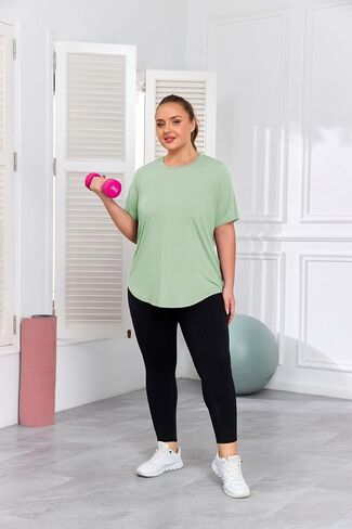 ForHailey Women's Plus Size Workout Tops UPF 50+ Sun Protection Gym Running T Shirts Loose Fit Yoga Summer Sport Tee XL-5XL in Saudi Arabia