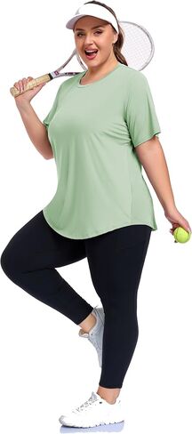 ForHailey Women's Plus Size Workout Tops UPF 50+ Sun Protection Gym Running T Shirts Loose Fit Yoga Summer Sport Tee XL-5XL in Saudi Arabia
