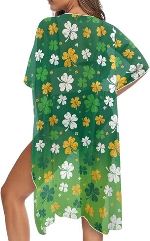 Women's Swimsuit Cover Up Kimono Cover Up Cardigan Short Sleeve Bathing Suit Summer Beach Cardigan in Saudi Arabia