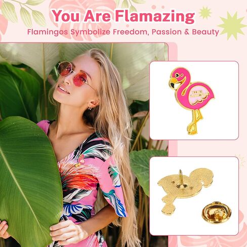 30 Sets Flamingo Gifts for Women, Employee Appreciation Gifts Bulk - Pink Flamingo Pins with Inspirational Cards & Organza Bags, Pink Brooches for Women Coworker Staff Volunteer Teacher Favor in Saudi Arabia