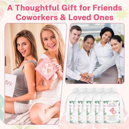 30 Sets Flamingo Gifts for Women, Employee Appreciation Gifts Bulk - Pink Flamingo Pins with Inspirational Cards & Organza Bags, Pink Brooches for Women Coworker Staff Volunteer Teacher Favor in Saudi Arabia