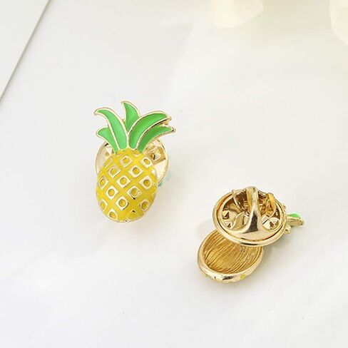 15 Pcs Summer Style Fruit Brooch Set - Original Pineapple, Banana & Heart Designs for Women - Fresh Oil Dripping Brooch Pins for Clothing Decoration in Kuwait