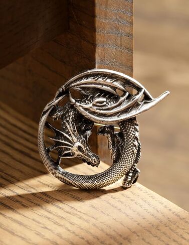 Retro Nordic Gothic rock style domineering flying dragon brooch flame pterosaur pendant, Viking dragon shaped brooch party costume decoration gift, unisex coat versatile in Kuwait