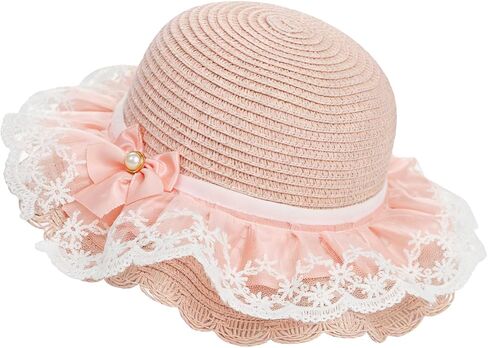 الفتيات Bowknot Fedora Straw Hat Wide Brim Summer Beach Cap قابلة للطي مرنة شمس القبع in Kuwait