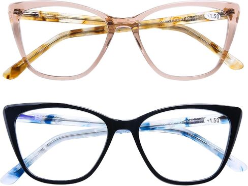 AQWANO Oversized Blue Light Blocking Reading Glasses Women - Stylish Cat Eye Designer Computer Readers Eyeglasses in Saudi Arabia