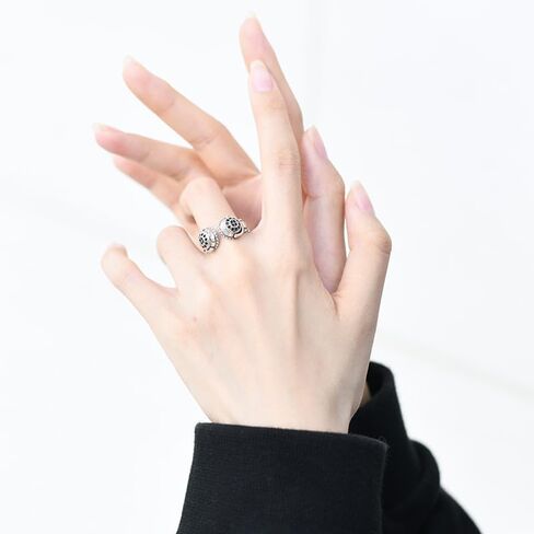Gixaxak Silver Ladies Ring, Round Shape, Stainless Steel, Hypoallergenic, Adjustable, Wedding, Engagement in Kuwait