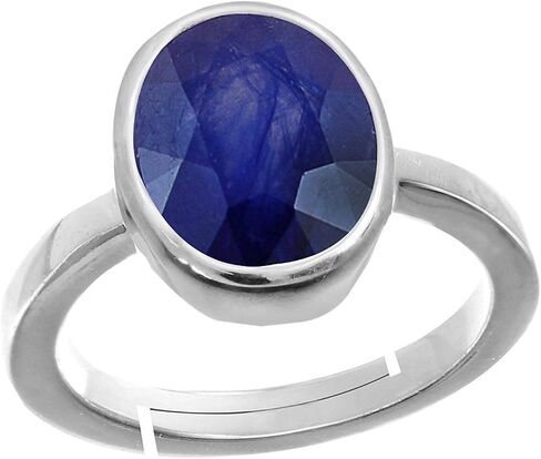LMDPRAJAPATIS 5.56 Carat 925 Sterling Silver Blue Sapphire Women Engagement Ring Adjustable For Women's in Kuwait