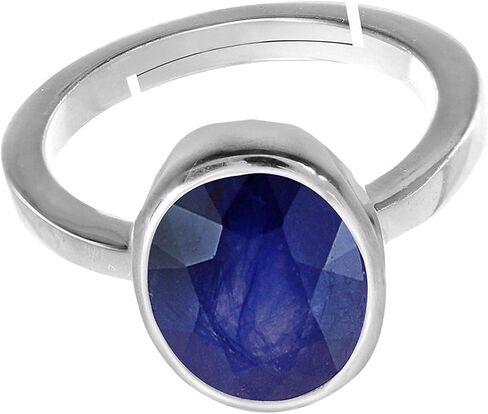LMDPRAJAPATIS 5.56 Carat 925 Sterling Silver Blue Sapphire Women Engagement Ring Adjustable For Women's in Kuwait