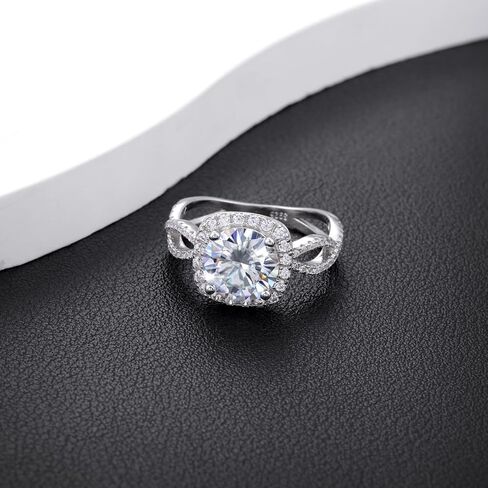 3CT Halo Moissanite Engagement Ring - 925 Sterling Silver Moissanite Rings Square Moissan Wedding Ring Anniversary Engagement Jewelry Gift for Women and Wife D Color VVS1 in Saudi Arabia