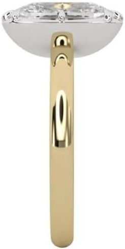 3 Carat Elongated Cushion Moissanite Diamond Engagement Ring: Georgian Button Back Settin,14 kt Gold Plated wedding gift,Gift For Her,gsize 3-12. in Saudi Arabia