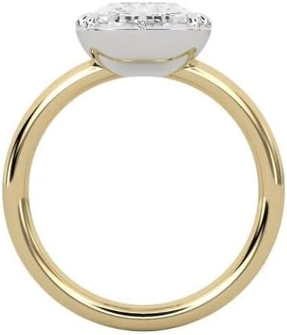 3 Carat Elongated Cushion Moissanite Diamond Engagement Ring: Georgian Button Back Settin,14 kt Gold Plated wedding gift,Gift For Her,gsize 3-12. in Saudi Arabia