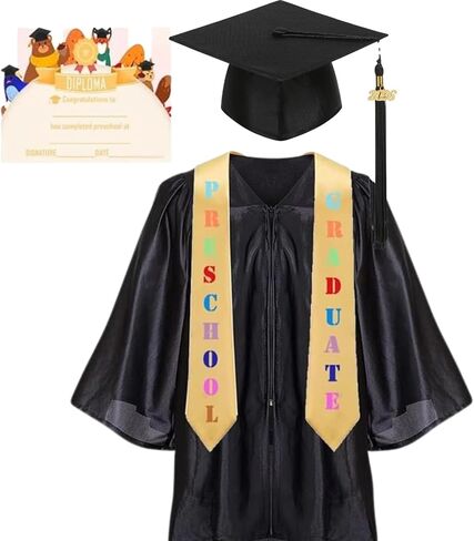 yolsun Kindergarten Graduation Cap and Gown 2026, Child Graduation Gown Cap Set with 2026 Tassel in Kuwait
