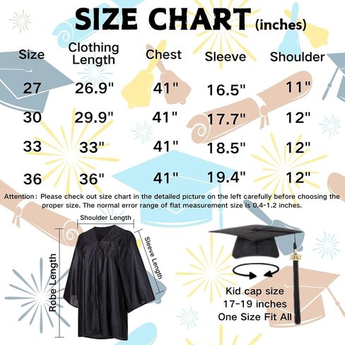 yolsun Kindergarten Graduation Cap and Gown 2026, Child Graduation Gown Cap Set with 2026 Tassel in Kuwait