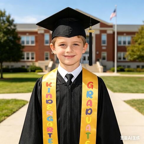 yolsun Kindergarten Graduation Cap and Gown 2026, Child Graduation Gown Cap Set with 2026 Tassel in Kuwait