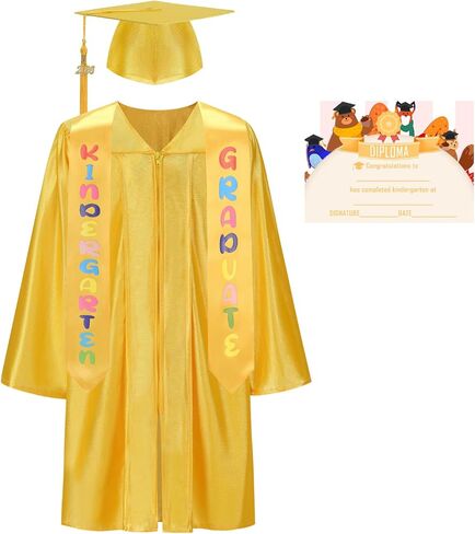 yolsun Kindergarten Graduation Cap and Gown 2026, Child Graduation Gown Cap Set with 2026 Tassel in Kuwait