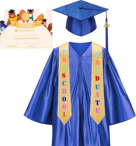 yolsun Kindergarten Graduation Cap and Gown 2026, Child Graduation Gown Cap Set with 2026 Tassel in Kuwait