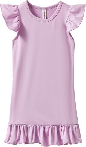 Mud Kingdom Girls Dress Ruffled Flutter Sleeve Crew Neck Cute Printing Casual Summer in Kuwait