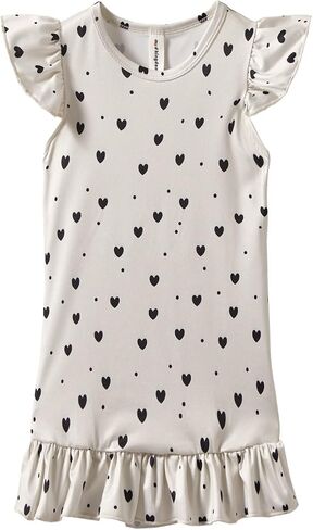 Mud Kingdom Girls Dress Ruffled Flutter Sleeve Crew Neck Cute Printing Casual Summer in Kuwait