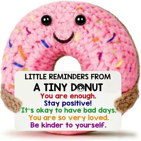 Emotional Support Plush Donut Positive Crochet Animals - Birthday Father's Day Graduation Gift for Daughter Friends Coworker Woman Man Self-Care Inspirational Affirmation Gift Positive Potato in Kuwait