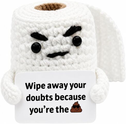 Funny Encouragement Gift | Crochet Toilet Paper with Gifting Box, Cute Positive Desk Decor, Confidence Gift for Friends in Kuwait