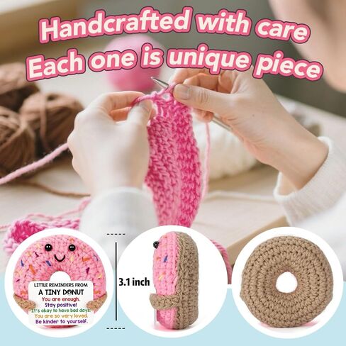 Emotional Support Plush Donut Positive Crochet Animals - Birthday Father's Day Graduation Gift for Daughter Friends Coworker Woman Man Self-Care Inspirational Affirmation Gift Positive Potato in Kuwait