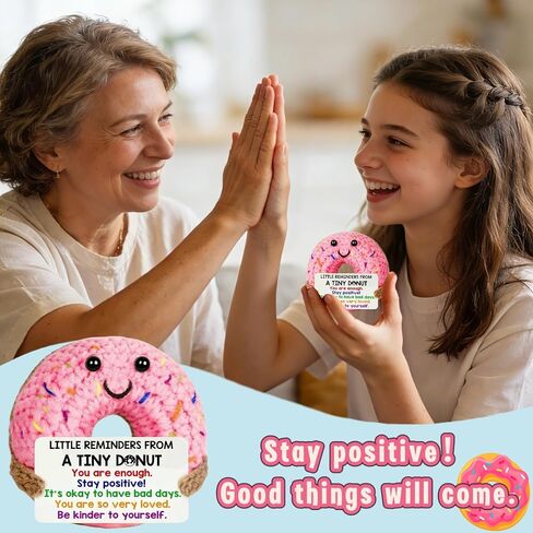 Emotional Support Plush Donut Positive Crochet Animals - Birthday Father's Day Graduation Gift for Daughter Friends Coworker Woman Man Self-Care Inspirational Affirmation Gift Positive Potato in Kuwait